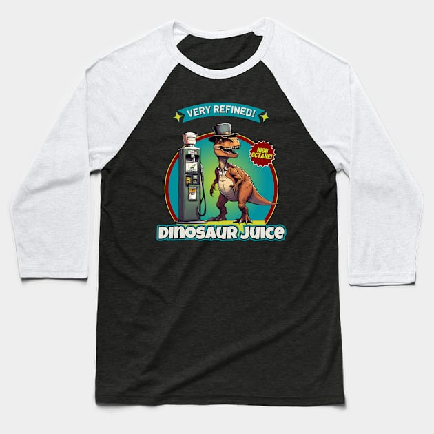 Dinosaur Juice Baseball T-Shirt by Kenny The Bartender's Tee Emporium